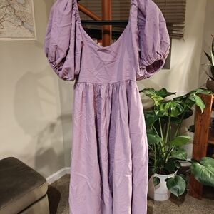 Handmade Lavender 100% Linen Dress